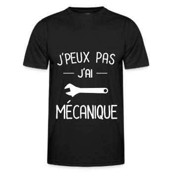 je peux pas j'ai mécanique - T-shirt sport Homme - noir - Devant - AI Model Male 178 dark (178cm)