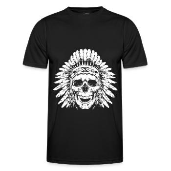 Chief Skull - Men's Functional T-Shirt - black - Front - AI Model Male 178 dark (178cm)