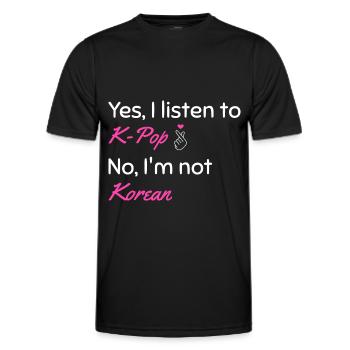K-pop coréen korean pop musique cadeau de Kpop - T-shirt sport Homme - noir - Devant - AI Model Male 178 dark (178cm)