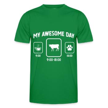 Mein toller Tag - Hundepfote - Kuh - - Männer Funktions-T-Shirt - Kelly Green - Vorne - AI Model Male 178 dark (178cm)
