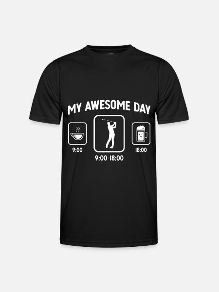 My Great Day - Beer - Golf - - Men's Functional T-Shirt - black