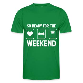 So bereit für das Wochenende - Wein - Hundeknochen - Männer Funktions-T-Shirt - Kelly Green - Vorne - AI Model Male 178 dark (178cm)