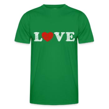 Love Heart Scribble - Men's Functional T-Shirt - kelly green - Front - AI Model Male 178 dark (178cm)