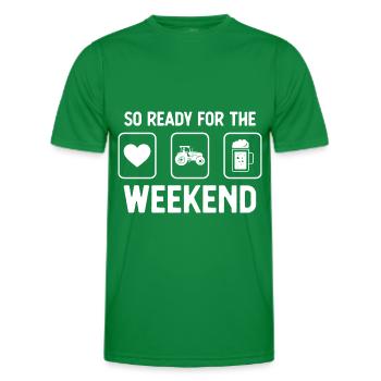 So ready for the weekend - Beer - Tractor Operator - - Men's Functional T-Shirt - kelly green - Front - AI Model Male 178 dark (178cm)