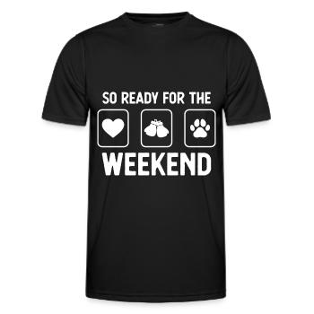 So ready for the weekend - Dog's paw - Boxhan - Men's Functional T-Shirt - black - Front - AI Model Male 178 dark (178cm)