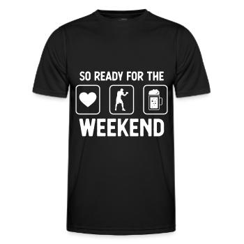 So Ready for the Weekend - Beer - Guy Boxing - - Men's Functional T-Shirt - black - Front - AI Model Male 178 dark (178cm)