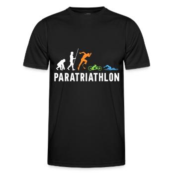 Evolution Paratriathlon Für Triathleten - Männer Funktions-T-Shirt - Schwarz - Vorne - AI Model Male 178 dark (178cm)