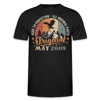 Cadeau d’anniversaire mai 2009 mai - mai 2009 - T-shirt sport Homme - noir - Devant - AI Model Male 178 dark (178cm)