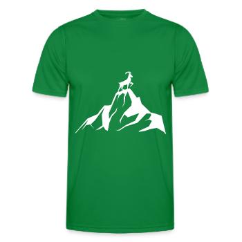 Goat - Mountain - (9) - Men's Functional T-Shirt - kelly green - Front - AI Model Male 178 dark (178cm)