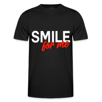 Smile for me - Show me a smile - Men's Functional T-Shirt - black - Front - AI Model Male 178 dark (178cm)
