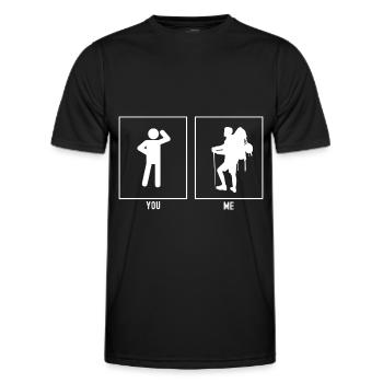 Sie - Ich - Wanderer Blick nach links - Männer Funktions-T-Shirt - Schwarz - Vorne - AI Model Male 178 dark (178cm)