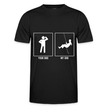 Dein Vater - Mein Vater - Klettern - Abseilen - Männer Funktions-T-Shirt - Schwarz - Vorne - AI Model Male 178 dark (178cm)