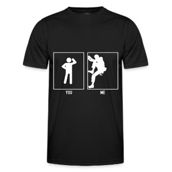 Du - Ich - Klettern Links - Männer Funktions-T-Shirt - Schwarz - Vorne - AI Model Male 178 dark (178cm)
