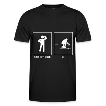 Your friend - me - Fast skiing - Men's Functional T-Shirt - black - Front - AI Model Male 178 dark (178cm)