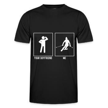 Your friend - me - Skiing Fast curve - Men's Functional T-Shirt - black - Front - AI Model Male 178 dark (178cm)