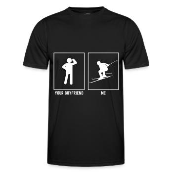 Your friend - me - Skiing to the left - Men's Functional T-Shirt - black - Front - AI Model Male 178 dark (178cm)