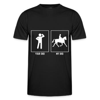 Ton père - Mon père - Équitation - T-shirt sport Homme - noir - Devant - AI Model Male 178 dark (178cm)