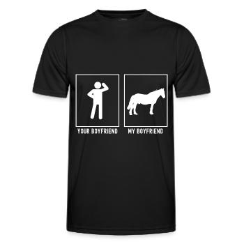 Votre ami - Mon ami - Cheval réaliste - T-shirt sport Homme - noir - Devant - AI Model Male 178 dark (178cm)