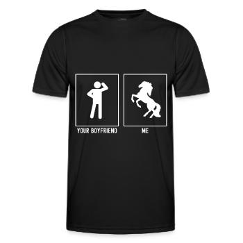 Votre ami - moi - cheval debout sur deux jambes - T-shirt sport Homme - noir - Devant - AI Model Male 178 dark (178cm)