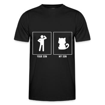 Dein Sohn - Mein Sohn - Miezekatze - Männer Funktions-T-Shirt - Schwarz - Vorne - AI Model Male 178 dark (178cm)