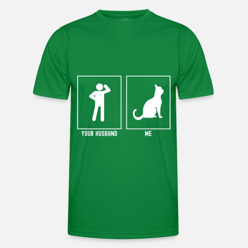 Ihr Ehemann - Ich - Katze wartend Männer Funktions-T-Shirt