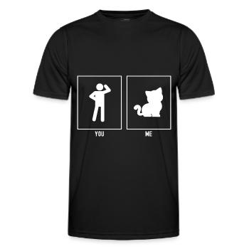 Du - Ich - Miezekatze - Männer Funktions-T-Shirt - Schwarz - Vorne - AI Model Male 178 dark (178cm)