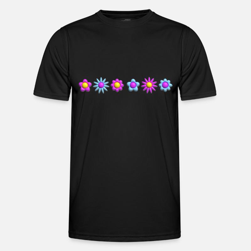 Fleurs en fleurs en rangée 3D T-shirt sport Homme