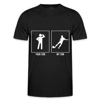 Your son - My son - professional footballer - Men's Functional T-Shirt - black - Front - AI Model Male 178 dark (178cm)