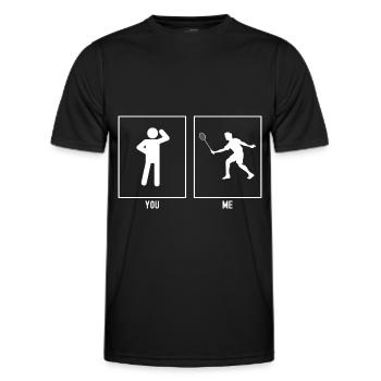 Du - Ich - Tennisspieler - Männer Funktions-T-Shirt - Schwarz - Vorne - AI Model Male 178 dark (178cm)