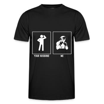 Her Husband - Me - Boxing - Men's Functional T-Shirt - black - Front - AI Model Male 178 dark (178cm)