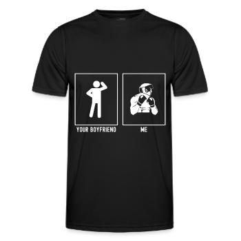 Dein Freund - Ich - Boxen Frontansicht - Männer Funktions-T-Shirt - Schwarz - Vorne - AI Model Male 178 dark (178cm)