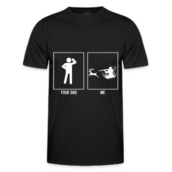 Dein Vater - Ich - Hirschjagd - Männer Funktions-T-Shirt - Schwarz - Vorne - AI Model Male 178 dark (178cm)