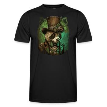 Steampunk Pandabär - Männer Funktions-T-Shirt - Schwarz - Vorne - AI Model Male 178 dark (178cm)