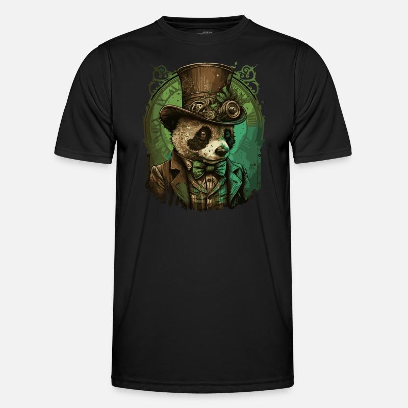 Steampunk Pandabär Männer Funktions-T-Shirt