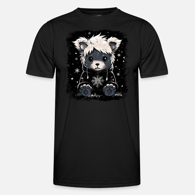 Cute Emo Teddy Bear - Men's Functional T-Shirt - black