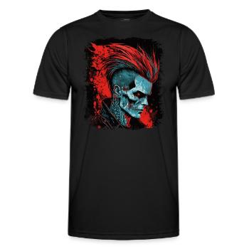 HorreurPunk Zombie Mohawk - T-shirt sport Homme - noir - Devant - AI Model Male 178 dark (178cm)