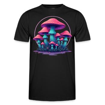 Champignons psychédéliques - T-shirt sport Homme - noir - Devant - AI Model Male 178 dark (178cm)