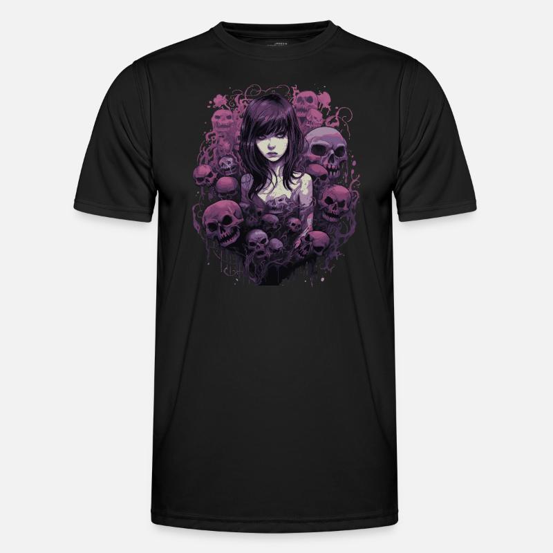 Emo Horrorpunk Mädchen - Männer Funktions-T-Shirt - Schwarz