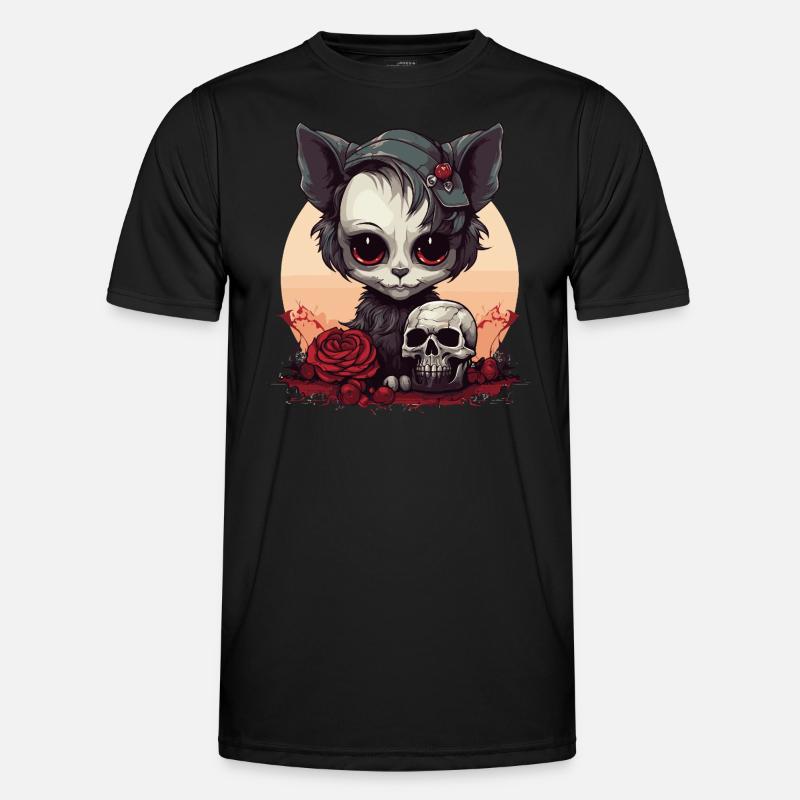 Cute Emo Gothic Kitten Men's Functional T-Shirt