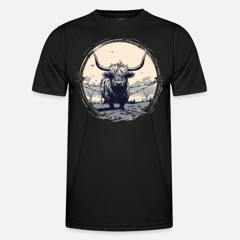 Scottish Highland cattle - Men's Functional T-Shirt - black
