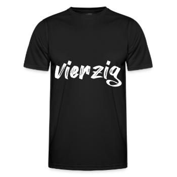 vierzig 40 Schriftzug - Männer Funktions-T-Shirt - Schwarz - Vorne - AI Model Male 178 dark (178cm)
