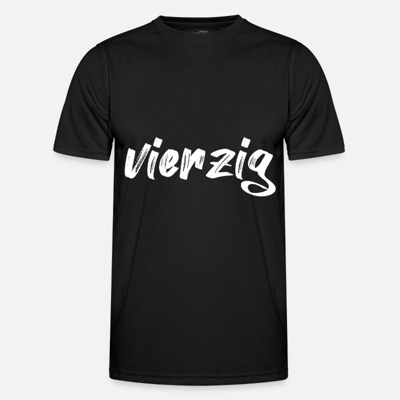 vierzig 40 Schriftzug - Männer Funktions-T-Shirt - Schwarz