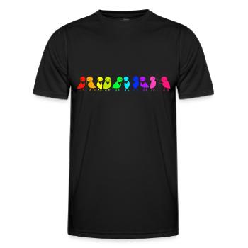 rangée colorée de corbeaux d’oiseaux - T-shirt sport Homme - noir - Devant - AI Model Male 178 dark (178cm)