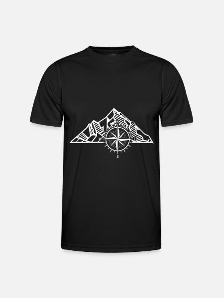 Compass - Mountain - (4) - Men's Functional T-Shirt - black