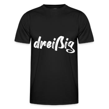 dreißig 30 Schriftzug - Männer Funktions-T-Shirt - Schwarz - Vorne - AI Model Male 178 dark (178cm)