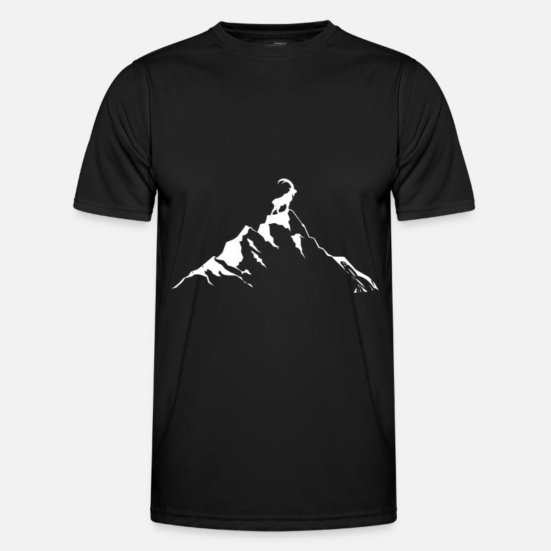 Ziege - Berg - (3) - Männer Funktions-T-Shirt - Schwarz