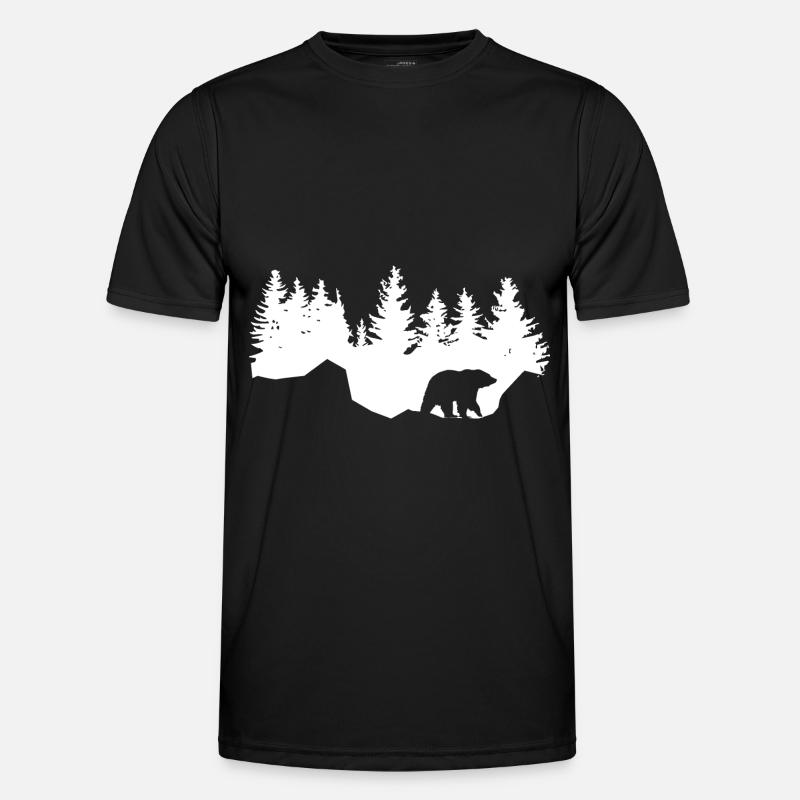 Trees - Bear - - Men's Functional T-Shirt - black