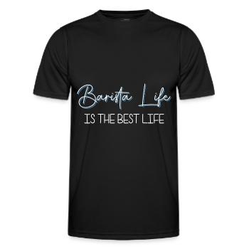 Espresso Milk Foam Morning Muffle - Men's Functional T-Shirt - black - Front - AI Model Male 178 dark (178cm)