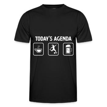 Today's agenda - Beer - Soccer playing woman - - Men's Functional T-Shirt - black - Front - AI Model Male 178 dark (178cm)