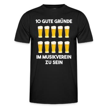 Musikverein Spruch Schützenfest Kapelle Bier Musik - Männer Funktions-T-Shirt - Schwarz - Vorne - AI Model Male 178 dark (178cm)